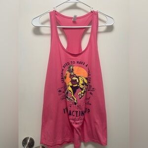 Miranda Lambert Pink Graphic Tank Top womens size large western